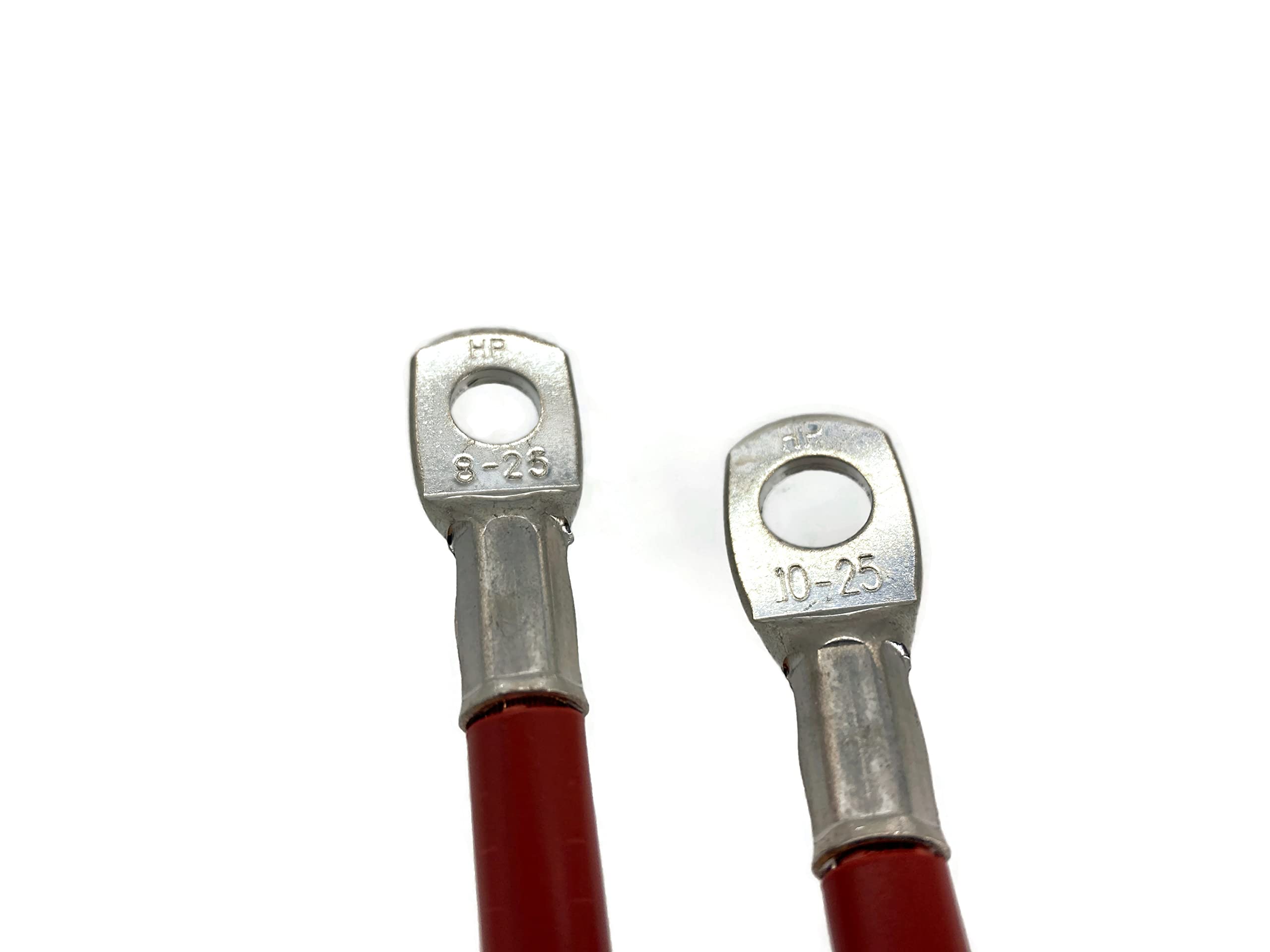 eXODA Batteriekabel 25 mm² 100cm Kabelschuhe M8 und M10 Rot flexibel und hochwertig für Auto Boot Motorrad geeignet mit hohem Kupferanteil temperaturbeständig bis 70°