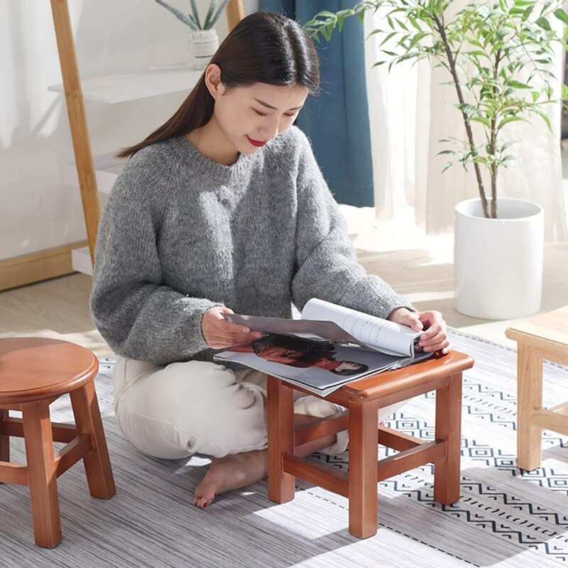 Tabouret bas en bois massif pour chambre enfant et salon convivial - 8