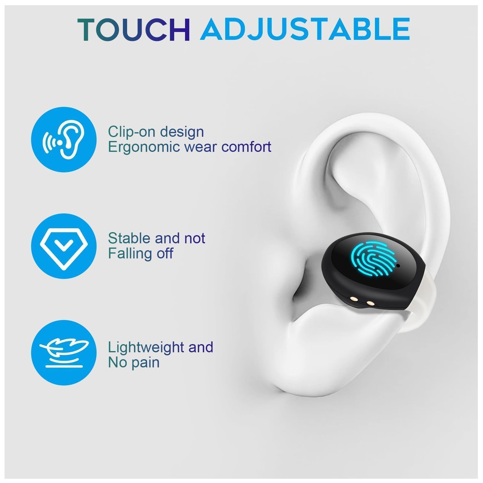 Nowe bezprzewodowe słuchawki Bluetooth z klipsem, otwarte przewodnictwo kostne, redukcja szumów mini Bluetooth 5.3, odpowiednie do biegania