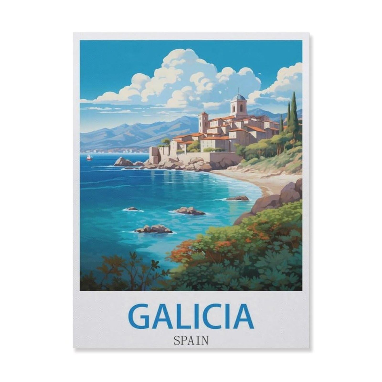 Galicia Spain，Retro Metal Tin Sign/Plaque for Kitchen Lounge Garden Garage Pub Wall/Door(15x30cm）6x12 inch-EG93