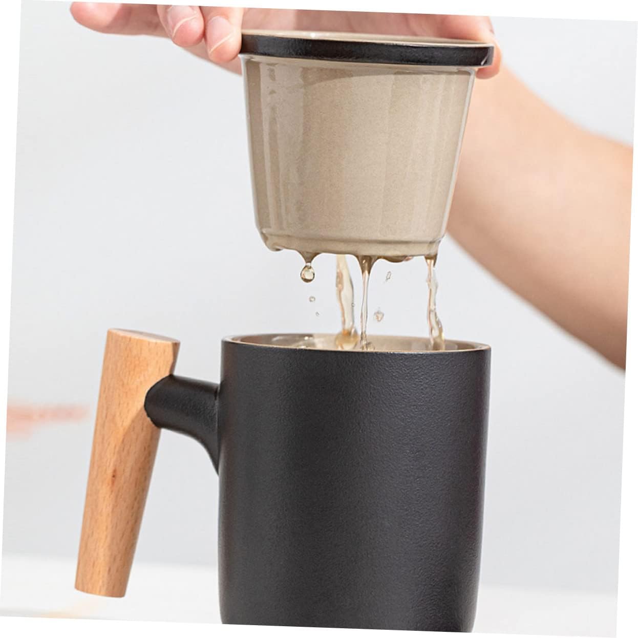 1set Office Tea Cup Ceramic Tea Mug Infuser Water Bottle Leakproof for Juice Milk