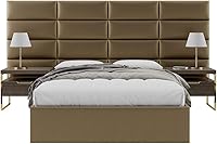 Vista 24 de Vänt - Paneles tapizados de cabecera para montar en la pared, diseño Elizabeth, 120 x 46 pulgadas, configuración de 16 paneles individuales