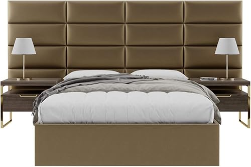 Miniatura 24 de Vänt - Paneles tapizados de cabecera para montar en la pared, diseño Isabelle, 60 x 23 pulgadas, configuración de 4 paneles individuales,