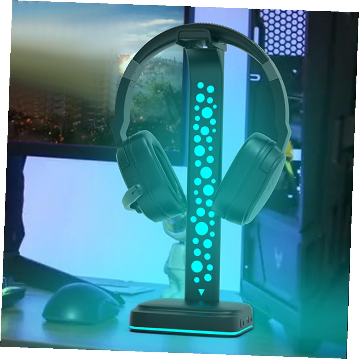 Soporte para Auriculares Rgb Negro de Abs para Escritorio Gaming