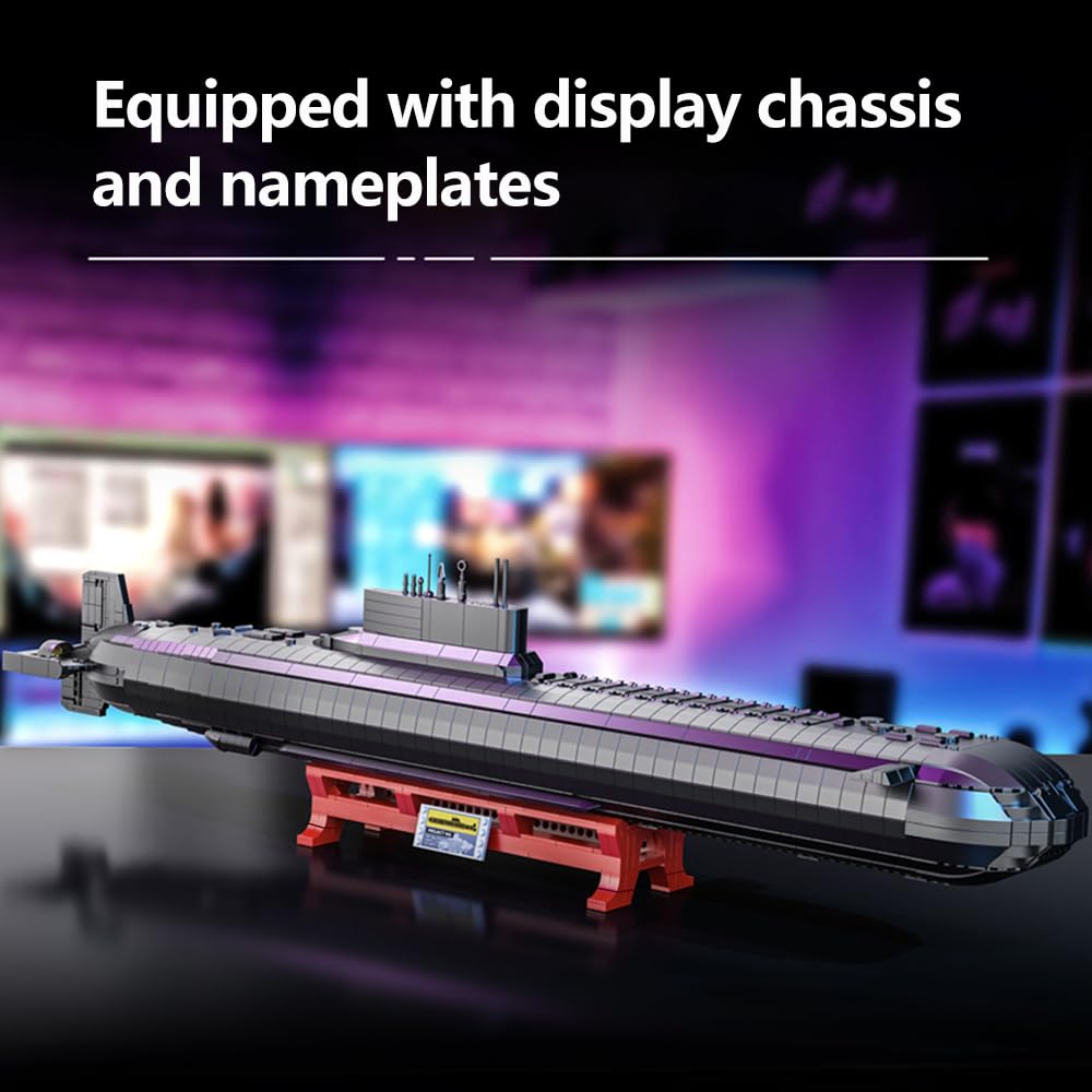 DUANT 628020 941 Modell Atom-U-Boote Bausteine Bausatz, 4474 Stück Militär Atom-U-Boot-Komponenten von Kriegsschiffen, Sammelbar Zeigen Sie U-Boot Modelle Spielzeug und Geschenke