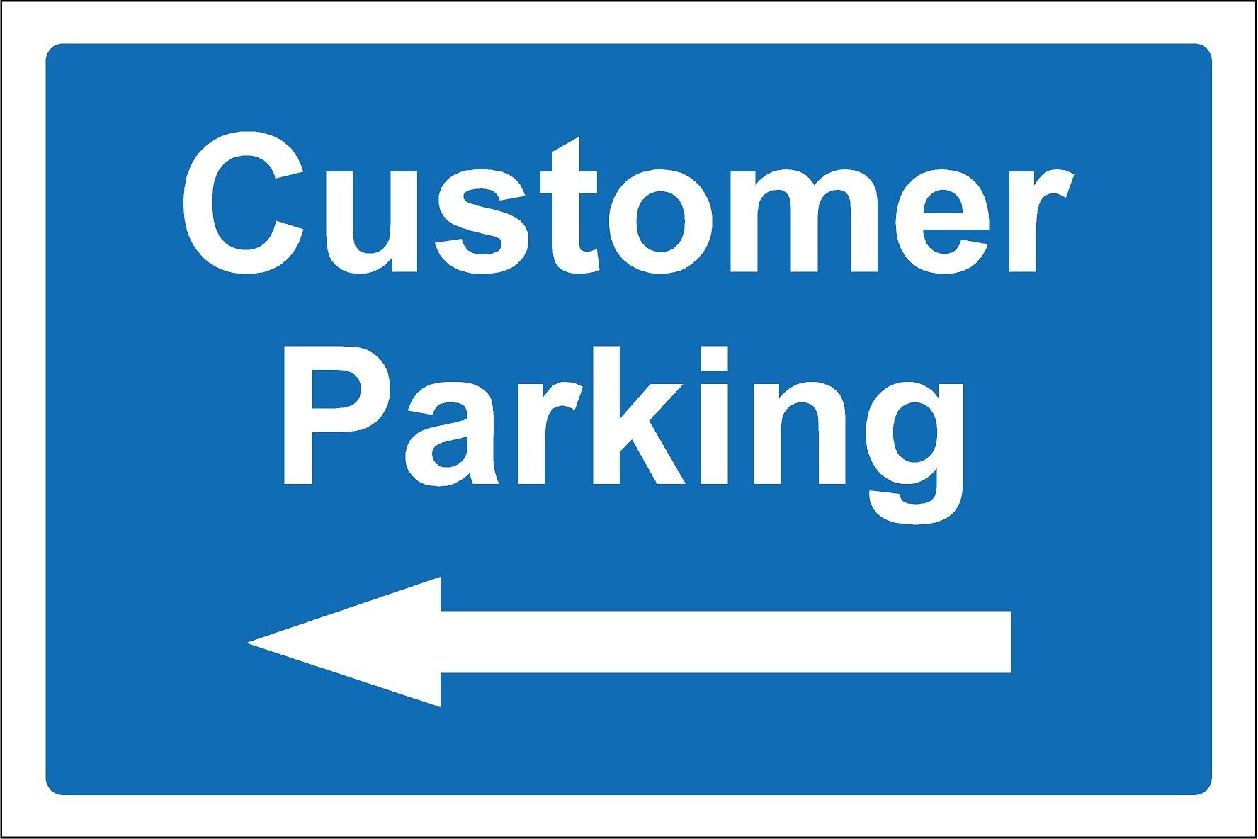 Customer Parking Arrow Left - 1.2mm Rigid Plastic 300mm x 400mm