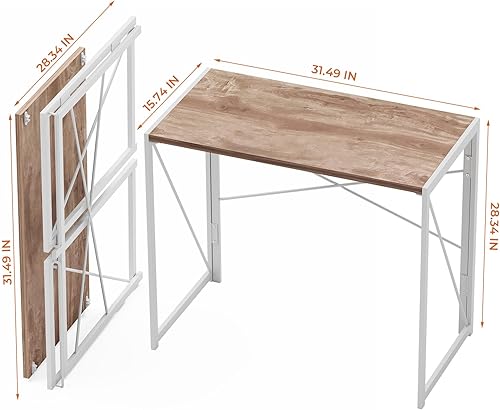 Miniatura 52 de Coavas Escritorio plegable pequeño de 39.4 pulgadas, escritorio de computadora plegable que ahorra espacio para dormitorio, oficina en casa,