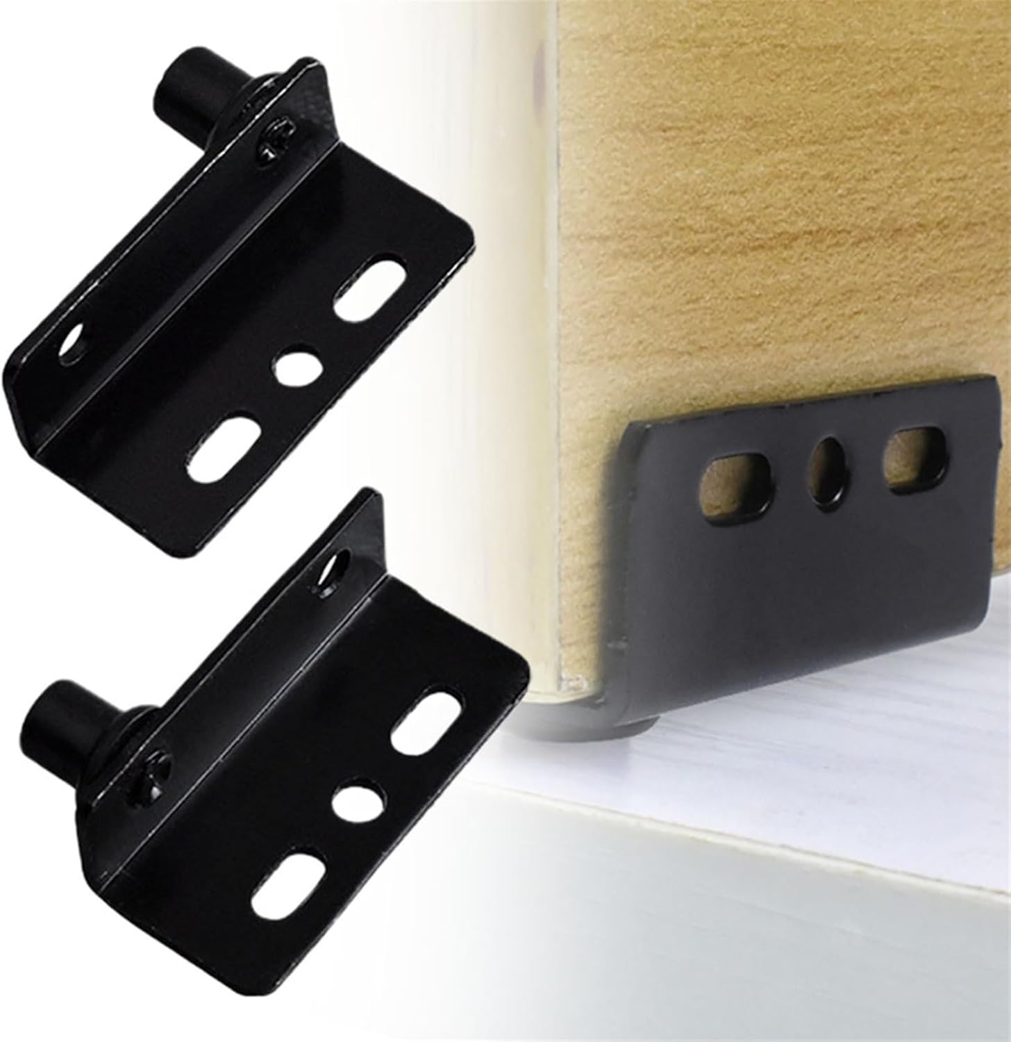 2Pcs Pivot Hinges Black Heavy Duty Concealed Shaft Door Hinges with Bushing for Wood Doors Drawers Furniture Cabinet Wardrobe