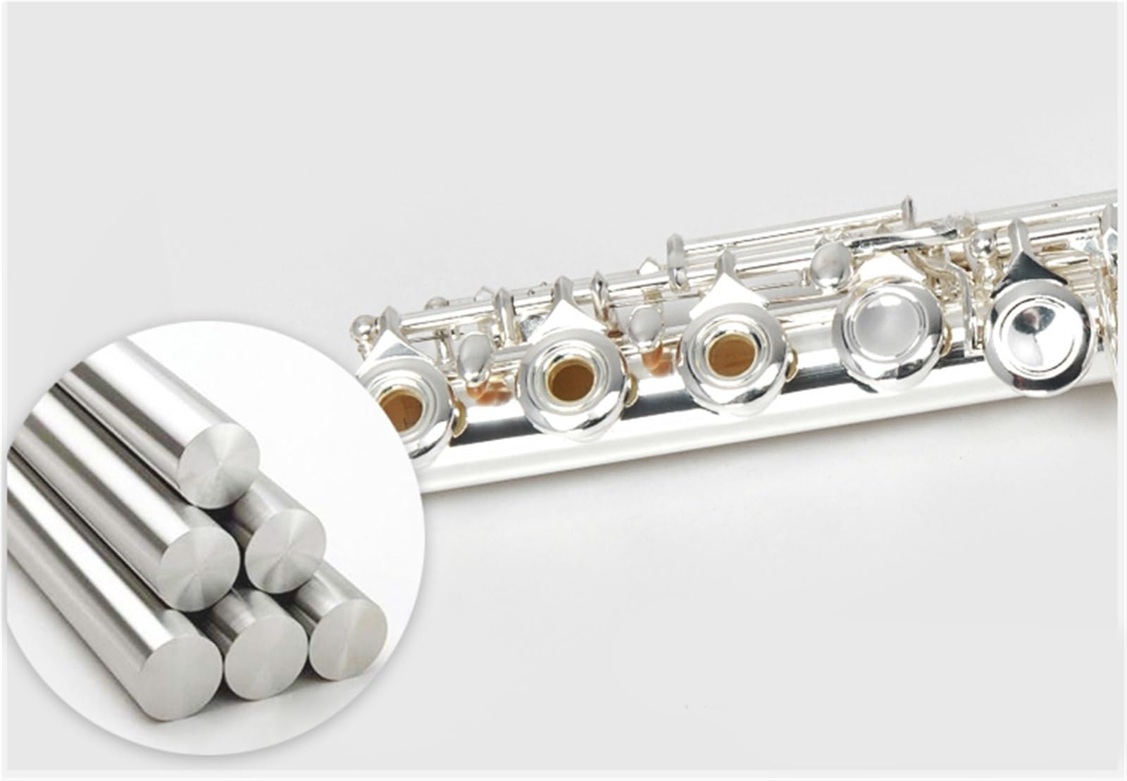 początkujących Flet Flet z 16 otworami na klucz E otwarty otwór srebrzony zamknięty o podwójnym przeznaczeniu klasa wydajnościowa(Flute+Imitation Leather Case)