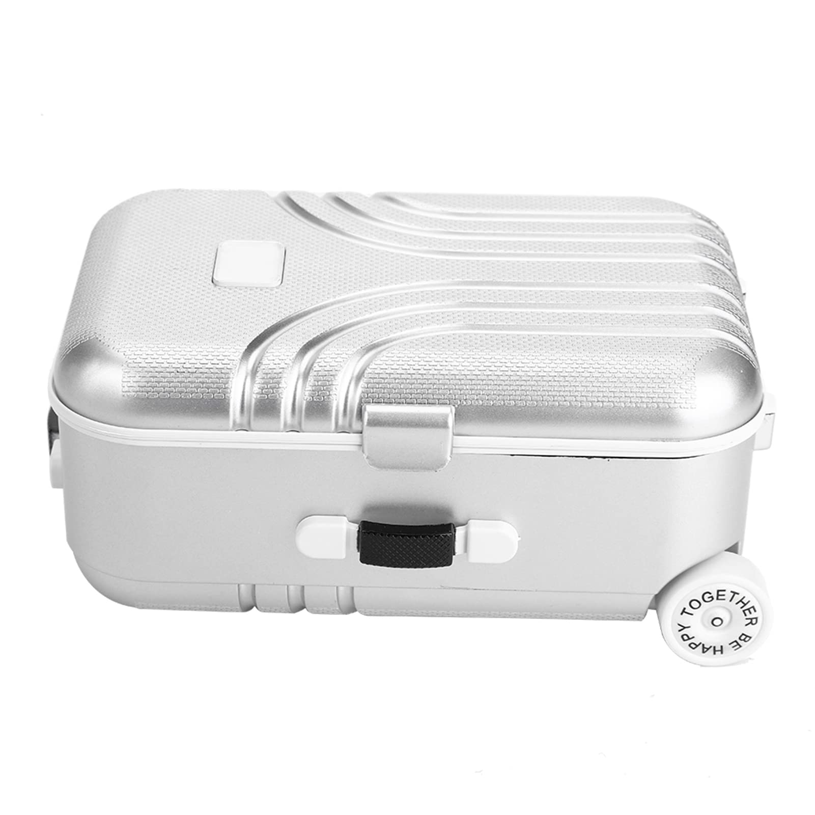 Valigia da viaggio per bambole, mini valigia trolley con apertura e chiusura per il trasporto dei bagagli, giocattolo per valigia arrotolabile (argento)