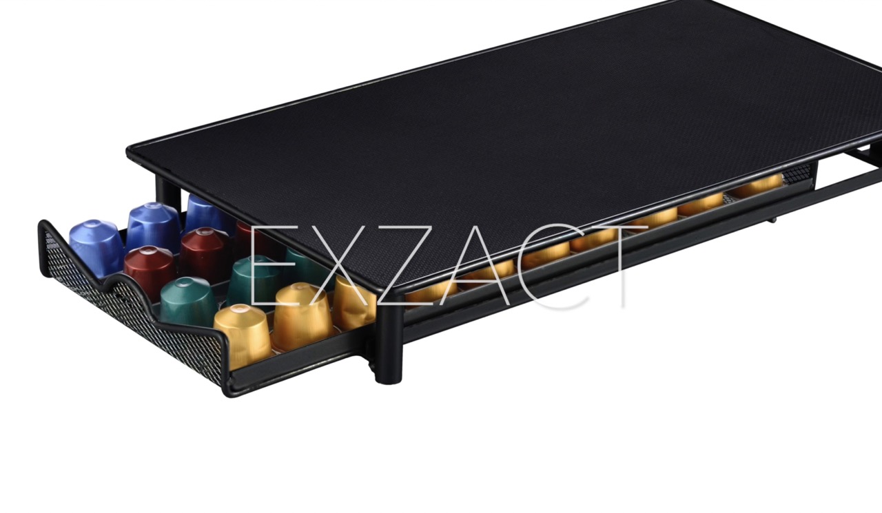 Porta Capsule Exzact Per Nespresso Classic - 40 Pezzi, Girevole, Design In Metallo, Nero - Foto 14