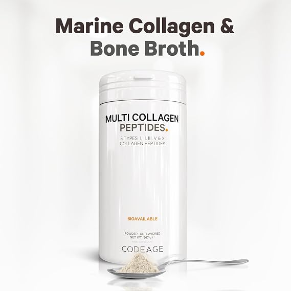 Codeage Multi Collagen Protein Peptides Powder, 5 Types, Grass-Fed, 567g