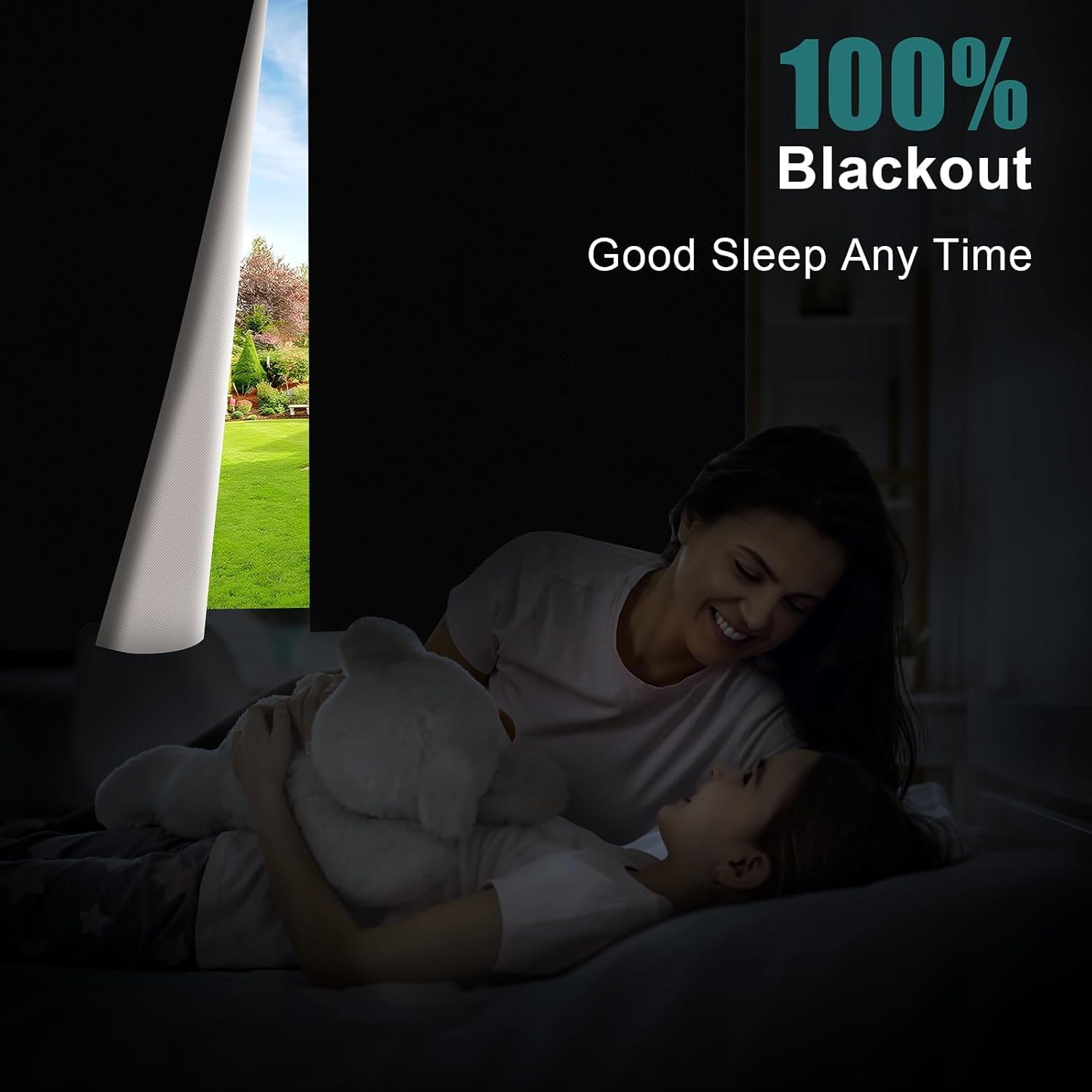 Fenster Verdunkelung - 100% Lichtblockierende Verdunklungsrollo Ohne Bohren,Dachfenster Verdunkelung mit Klettband Extra Stark, 420D Oxford Sonnenschutz Verdunklungsfolie Innen Ferdunklungsstoff 300cm
