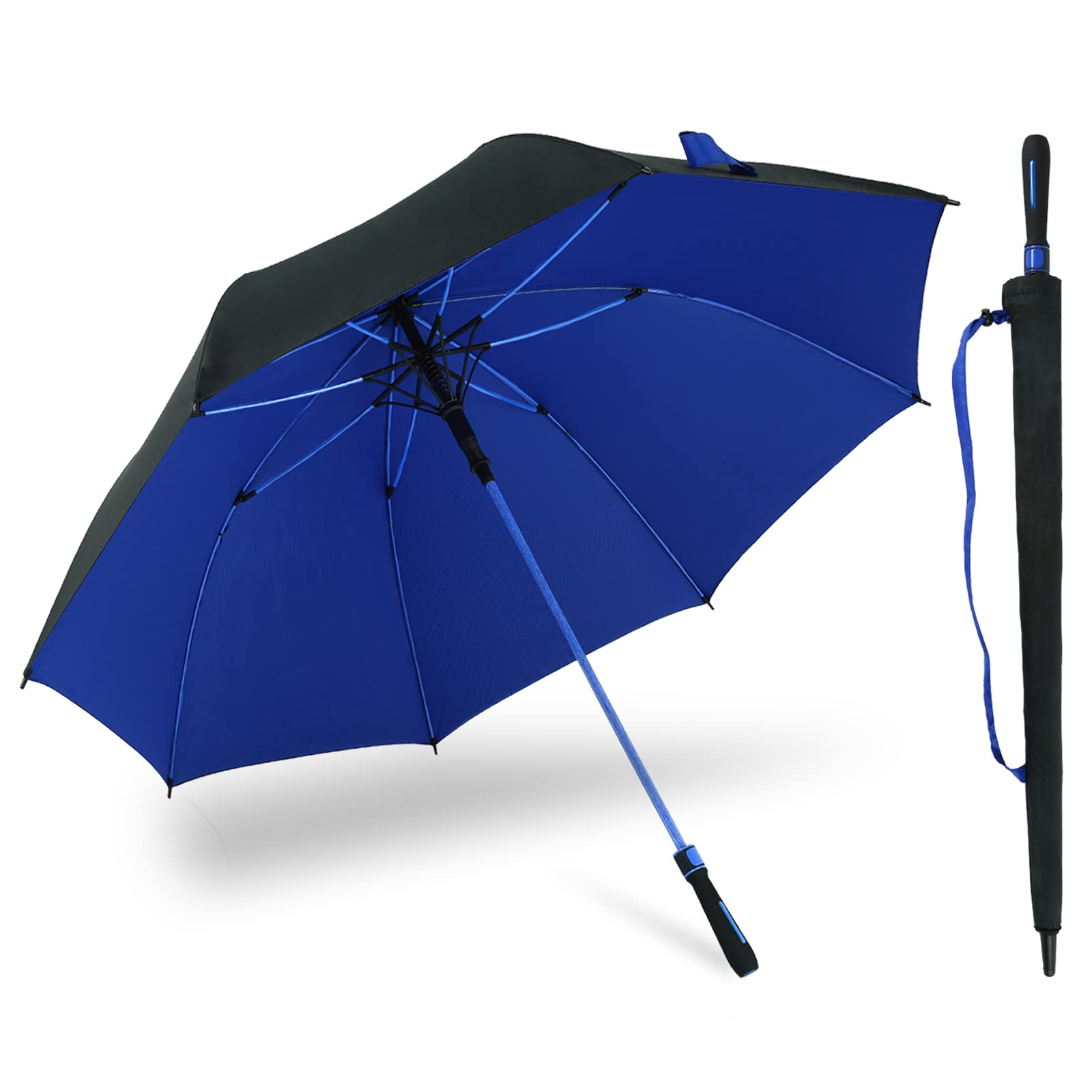 Xiuying Feng Large Golf Umbrella 58/62 Inch, Automatic Open Oversize Canopy Windproof Umbrella for Rain and Sun, Waterproof Umbrella for Men and Women
