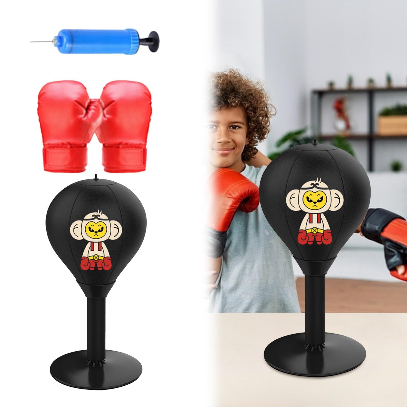 Sac De Boxe Et De Boxe – 17,7 X 39 Cm, Sac Lourd Sur Pied | Sac De Boxe De Table En Acier Inoxydable | Kit D'entraînement De Coordination Œil-main, Équipement De Boxe, Entraîneur Sportif Pour Salle De