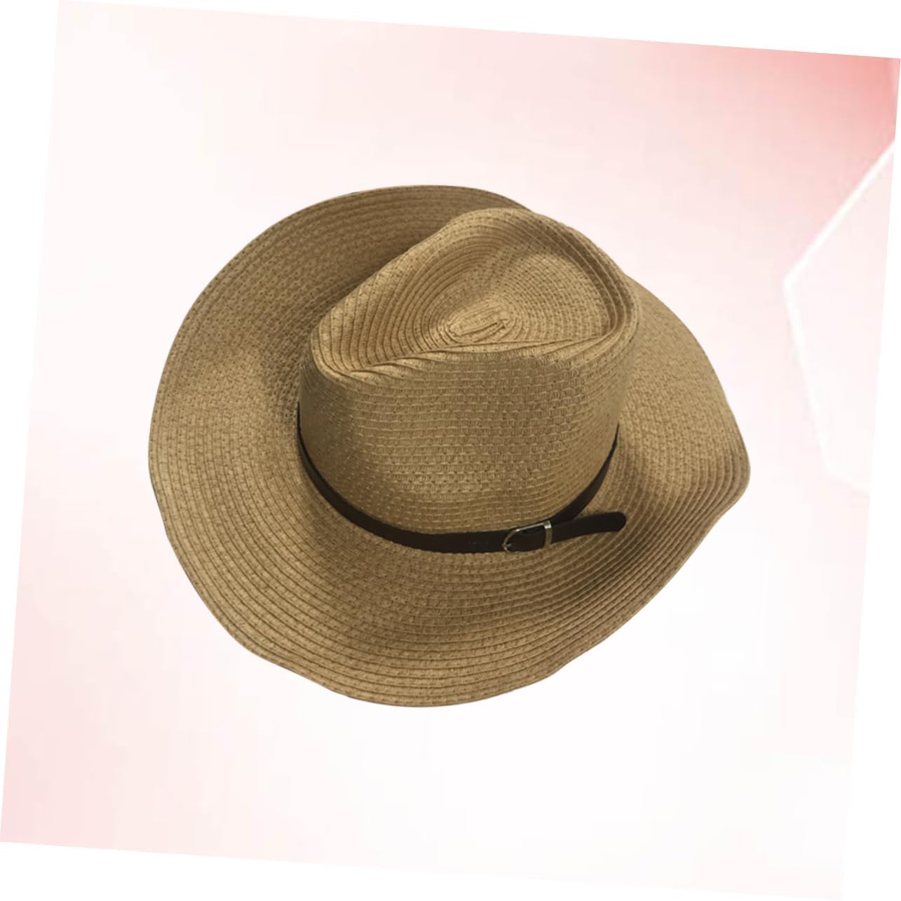 Men's Wide Brim Sun Hat Straw Woven Beach Fishing Cap Khaki