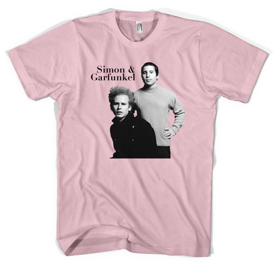 Revolver Tees Simon & Garfunkel Unisex T-Shirt, Pink, XL
