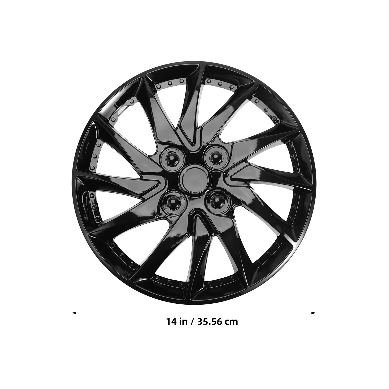 Decoración de 14 Pulgadas, tapacubos for neumáticos(Gloss Black)