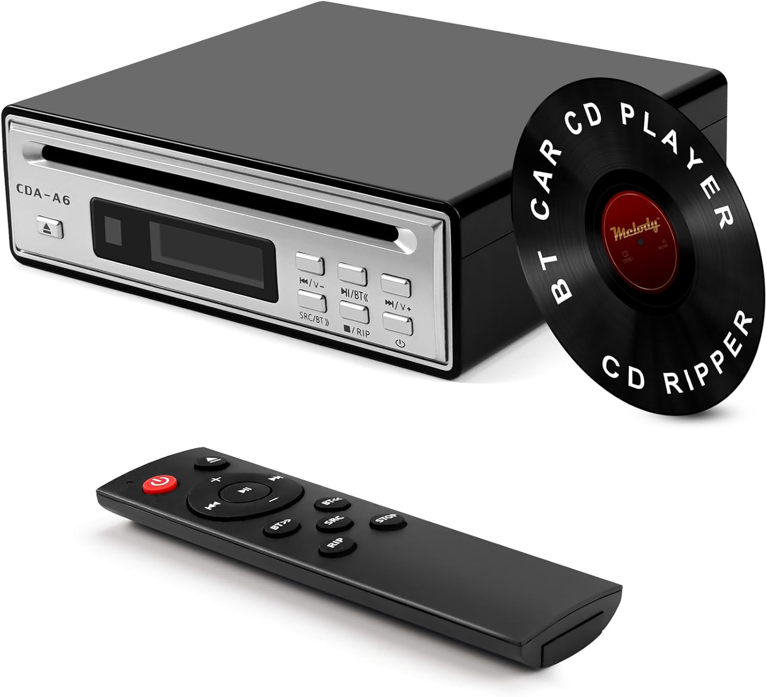 Product image of HiFi CD Player for Home, CD Ripper, Bluetooth Car CD Player with USB Ripping, Rip CD to USB, External High-Fidelity Player for Car with Optical, AUX outputs, Bluetooth Transmitter/Receiver