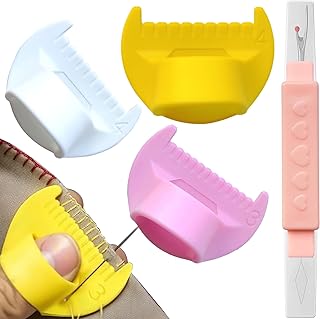 3 colores mixtos de bloqueo de puntada y medidor de costura (4 mm blanco y amarillo, 3 mm rosa) con herramienta de eliminación de roscas y puntadas, ideal para proyectos de acolchado, dobladillo y