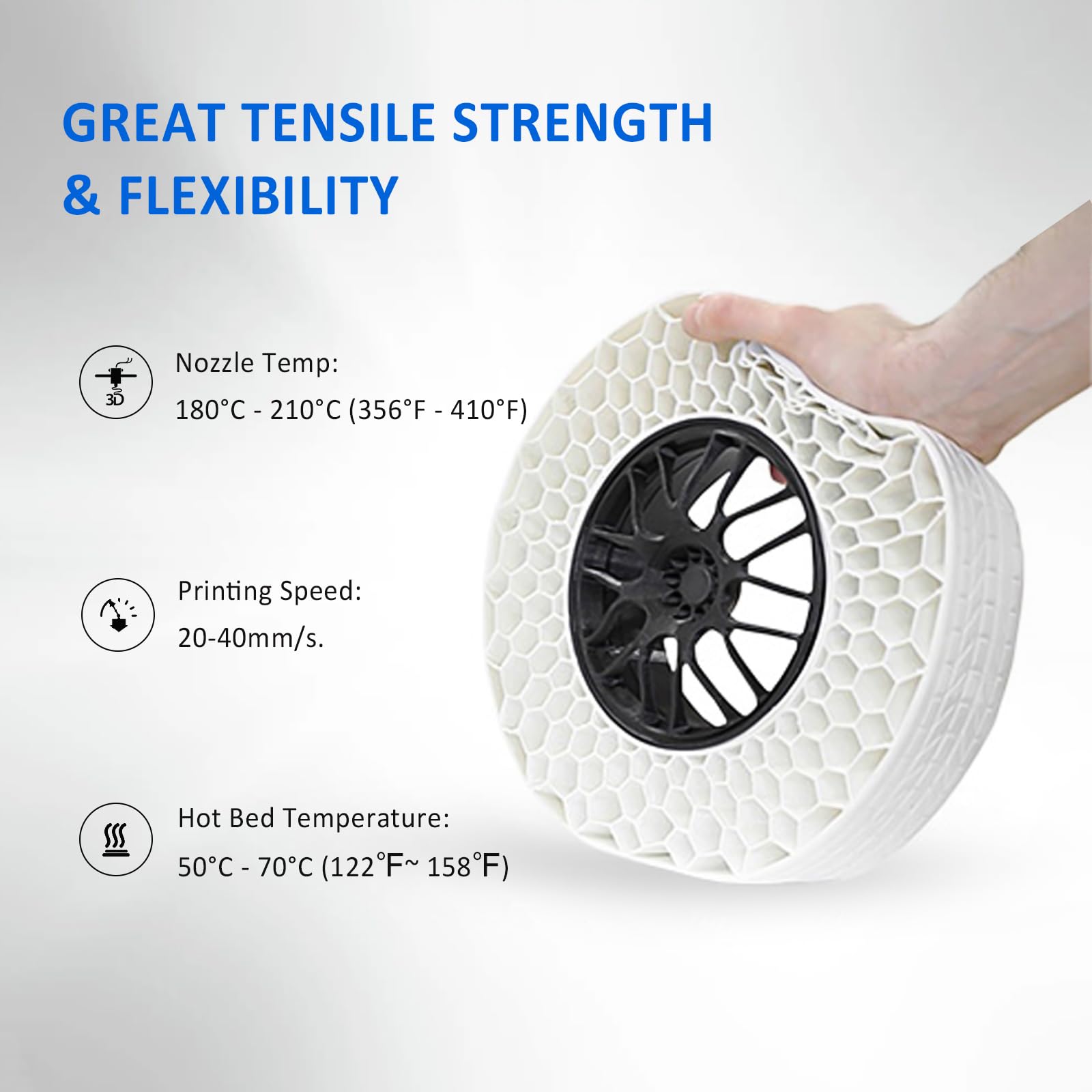 GEEETECH Filament TPU 95A 1.75mm,Filament Flexible TPU pour Imprimante 3D, 2 bobines de 1 kg,Rouge+Rouge