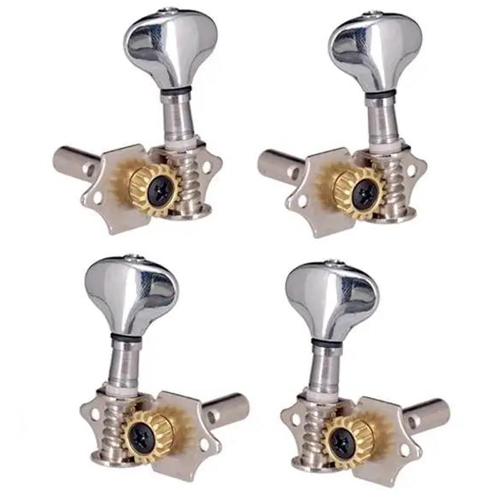Meccaniche Per Chitarra 4 Pezzi 2R2L Ukulele Testa Della Macchina Accordatori Picchetti In Ferro Set Parti Di Ricambio Per Chitarra(Silver)