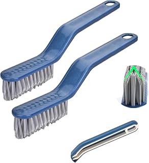 2 Pieces Grout Cleaner Brush with Tweezers Cleaning Tile and Scrub Brush Stiff Grout Cleaning Brushes for Window Track, Shower Door, Kitchen, Sink, Corner