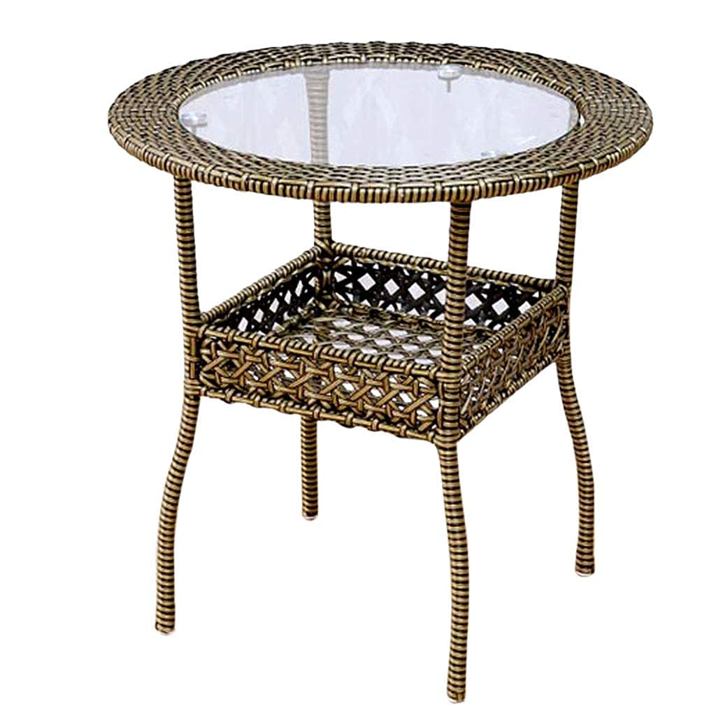 Table basse en fer forgé ronde 60cm pour optimiser le rangement des petits salons