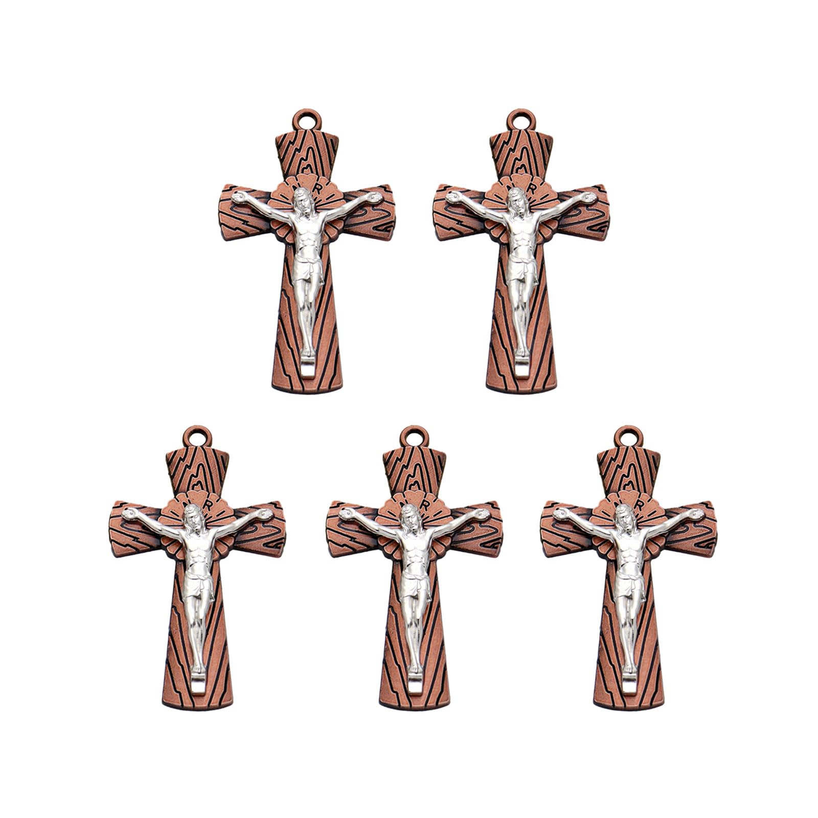 Tsophreniq 5PC Charm Cross Pendants Keychains Keyrings Bag Car KeyChains Rings Pendants