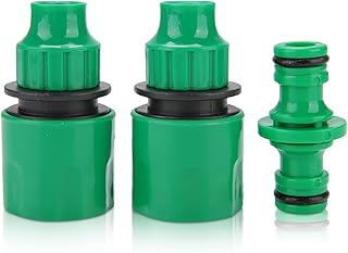 Quick Connector Hose Pipe Adapter,3Pcs Garden Hose Pipe One Way Adapter Tap Connector,Garden Water Hose Quick Connector Quick End Connector with Double Male Hose Connector