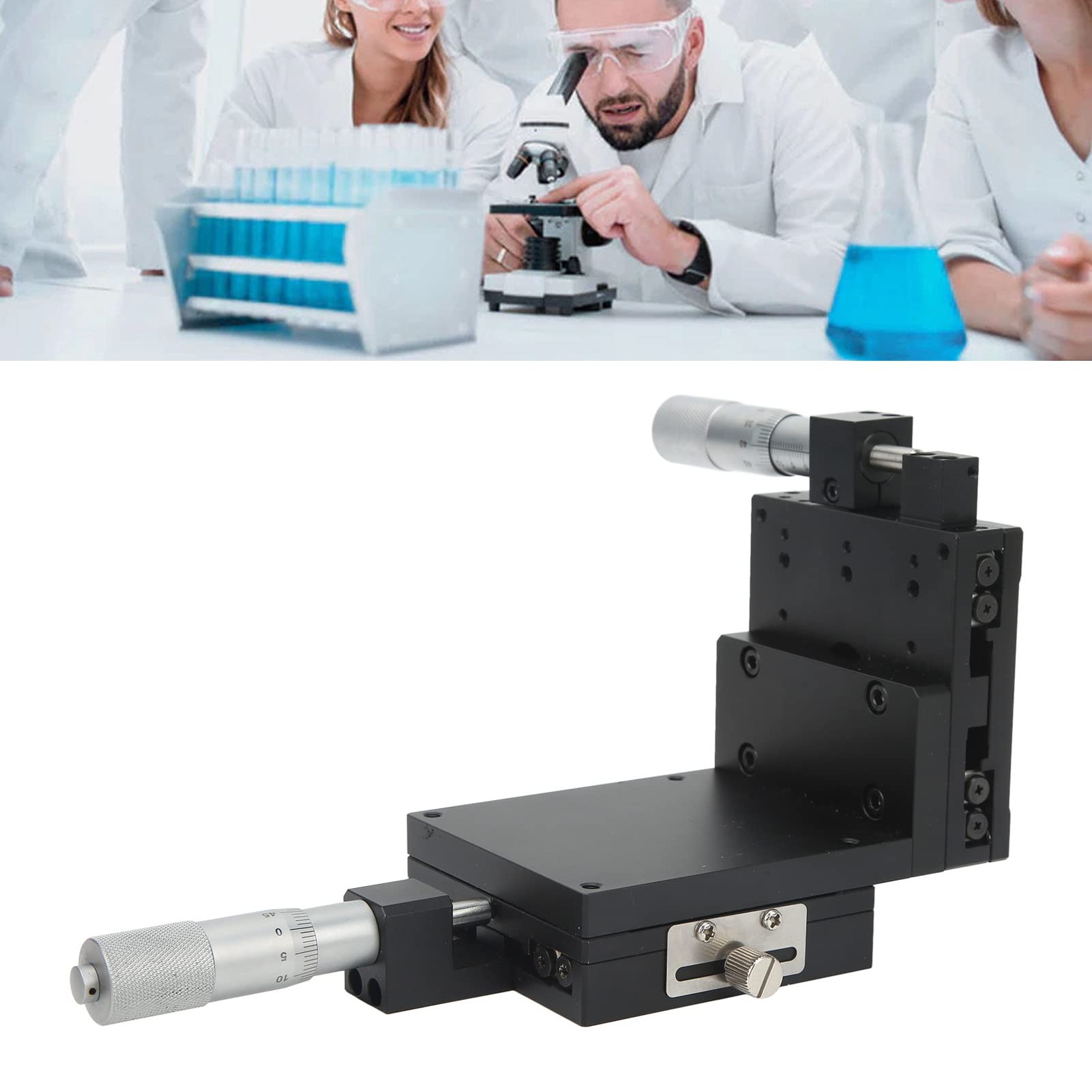 Ręczny etap liniowy Xz Wysoka dokładność Aluminium Drobne strojenie platforma dla instrumentów optycznych sprzęt laboratoryjny 80 mm x 80 mm