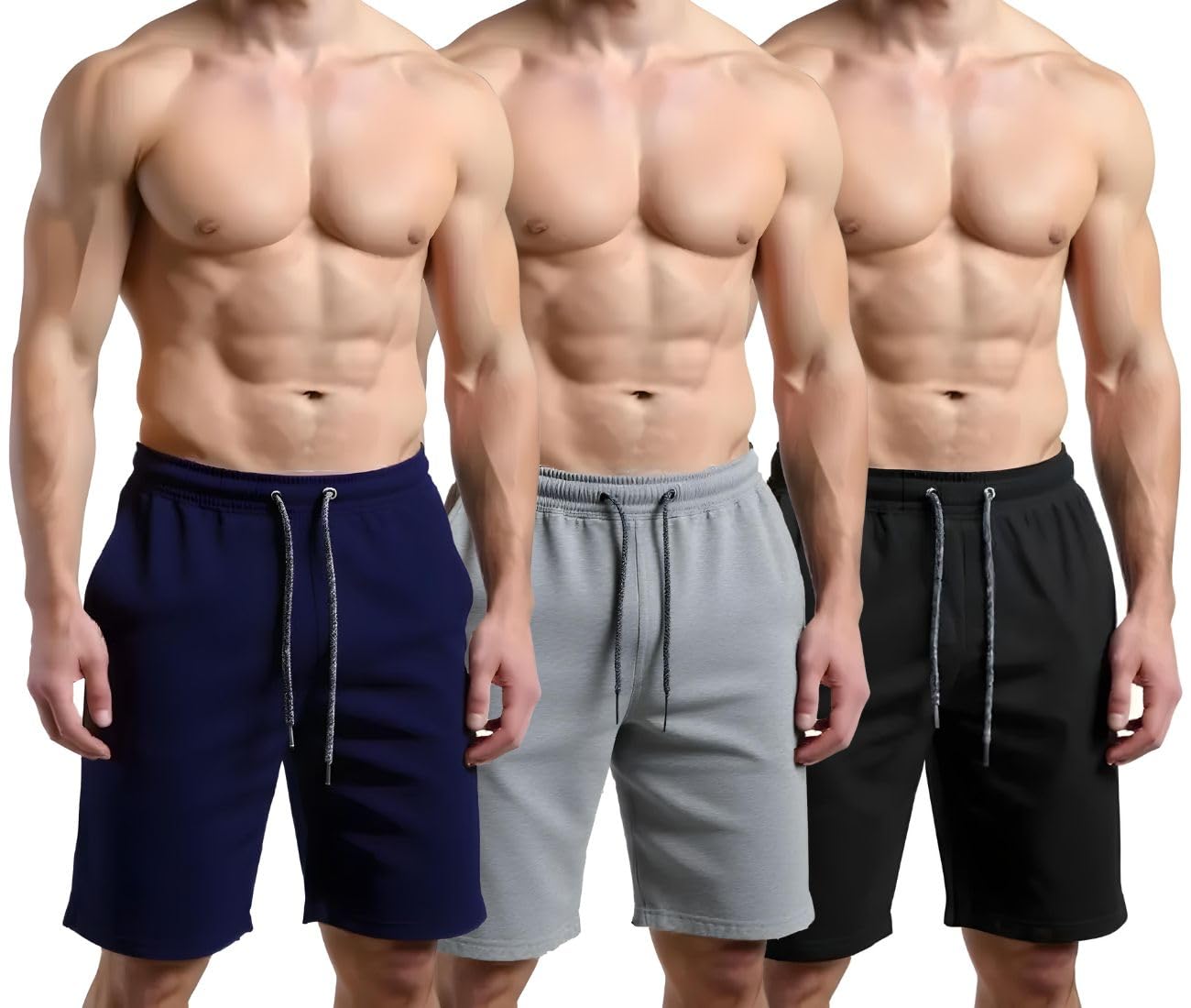 boffi... Men's 100% Cotton Regular Shorts Sporty Fit 3 Colour Pack of 3
