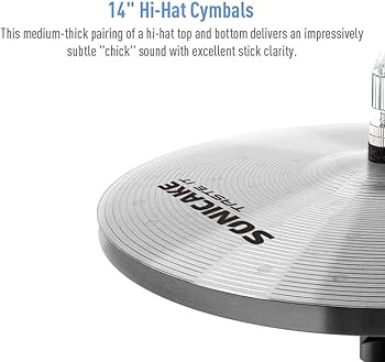 Amazon.com: SONICAKE Cymbal Pack Alloy Cymbals Drum Cymbal Set 14