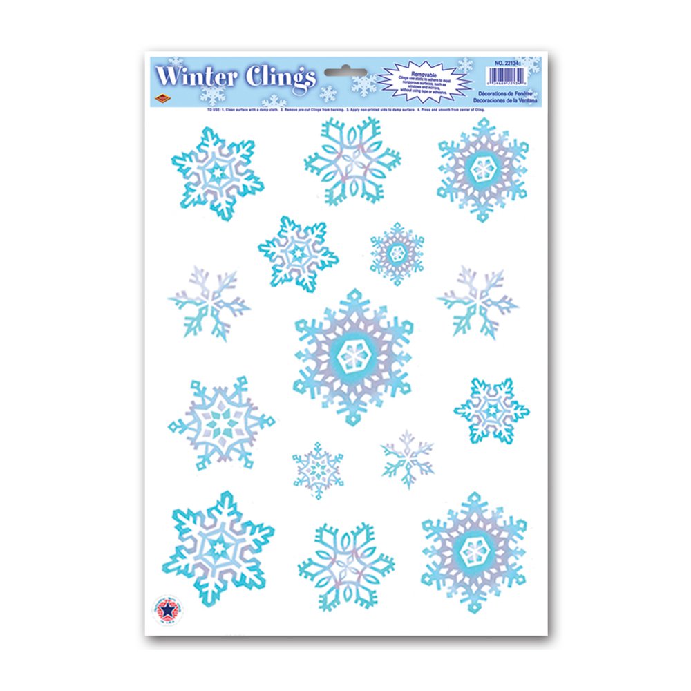 Crystal Snowflake Clings (Pack of 12)