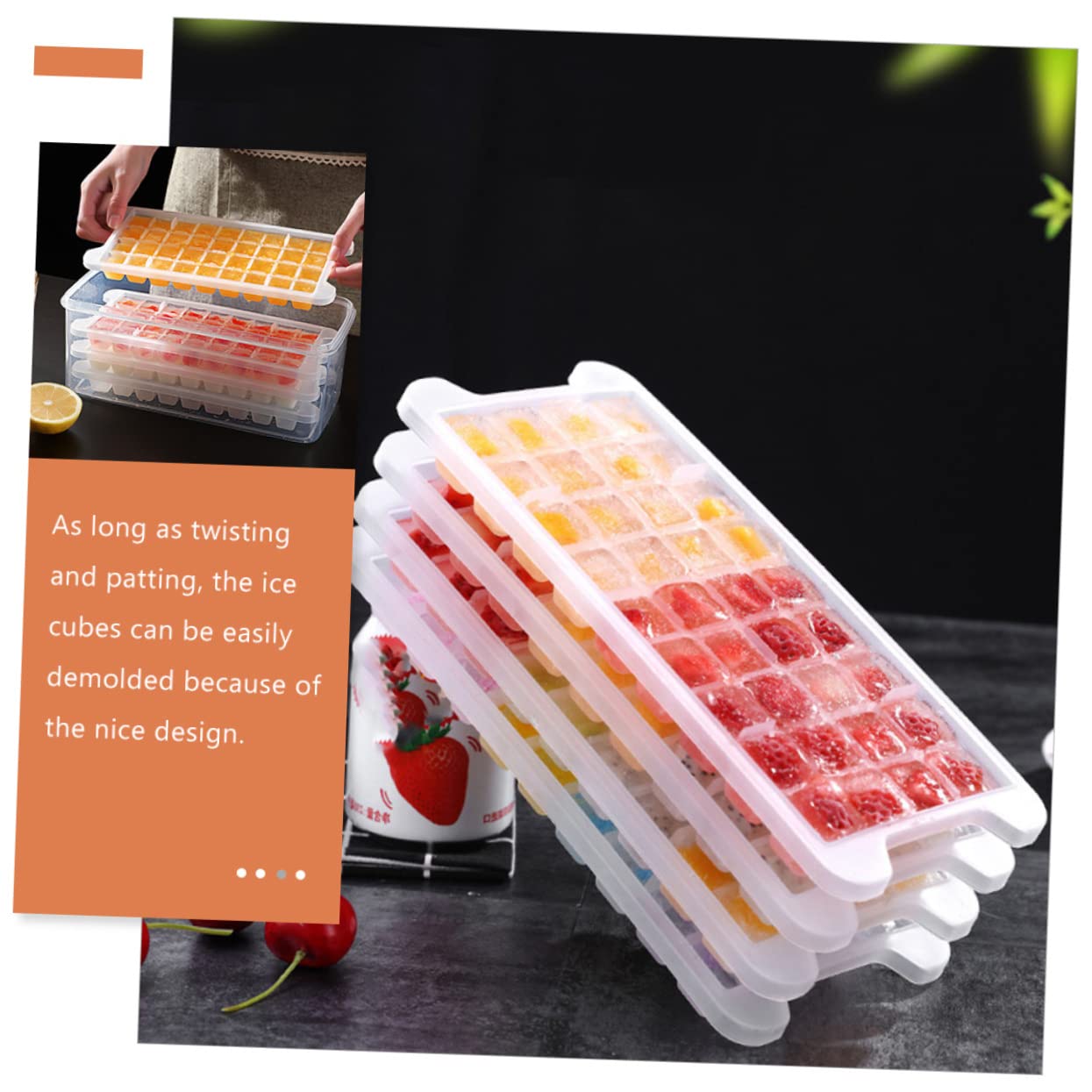 Cabilock 2 Juegos Caja de hielo hecha en casa con cubitos de hielo ice cube cubiteras bandeja para hacer hielo Fabricante bandeja de cubitos de hielo de bricolaje maquina de hielo páginas