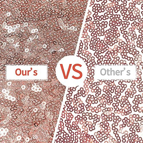 Showgeous 4 Pack Sequin Table Runner, Rose Gold 12" x 108" Table Overlay Sparkly Table Runners Glitter Table Runner Linen for Wedding Birthday Baby Shower Party Holiday Banquet Coffee Table