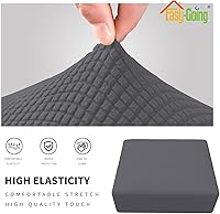 Vista 3 de Easy-Going - Funda elástica cuadrada para otomano de 40x40x15 pulgadas, protector de muebles para taburete de almacenamiento plegable, funda suave