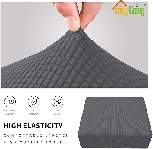 Miniatura 3 de Easy-Going Funda otomana cuadrada elástica de 40 x 40 x 15 pulgadas, protector de muebles, funda rectangular suave con parte inferior elástica,