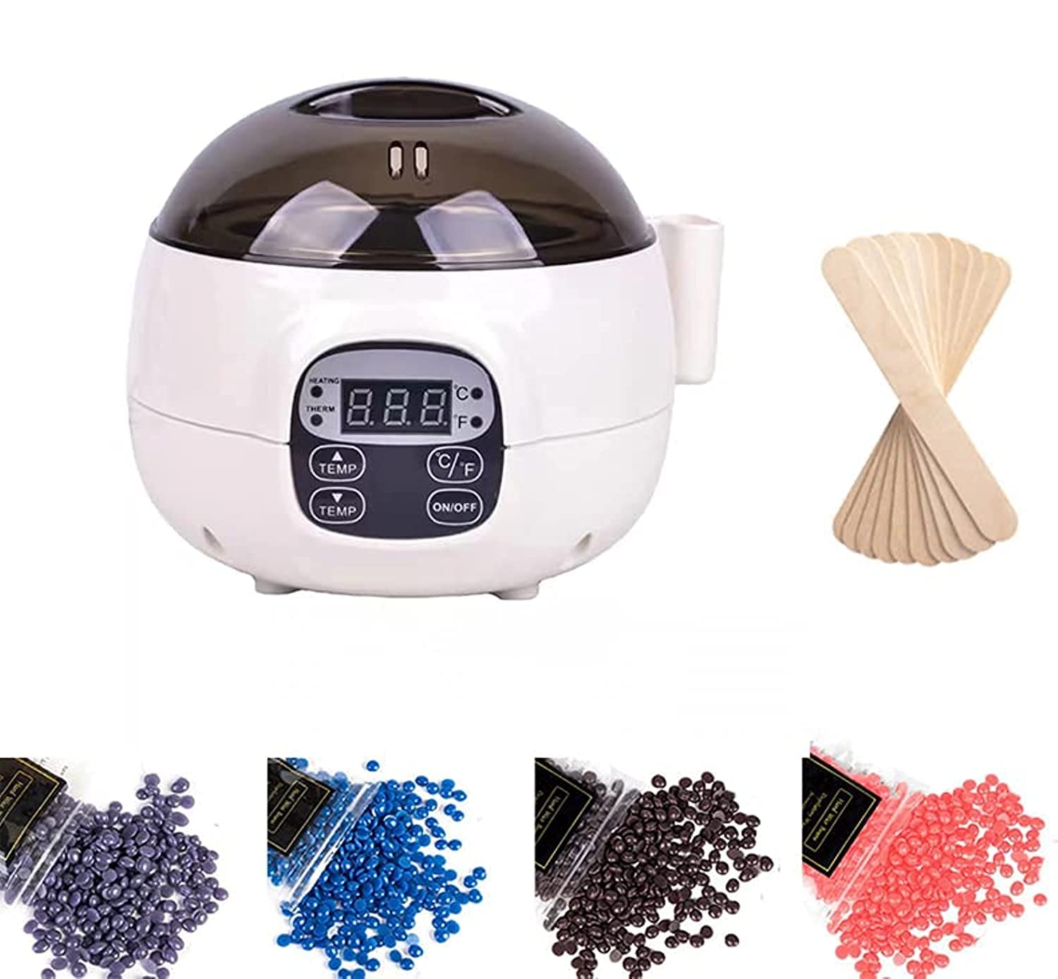 ZHENGJC Wax Warmer Heater Machine Depilatroy Hair Remover Epilator SPA with Waxing Benas Kit for Men & Women Eyebrow Depiladora Facial