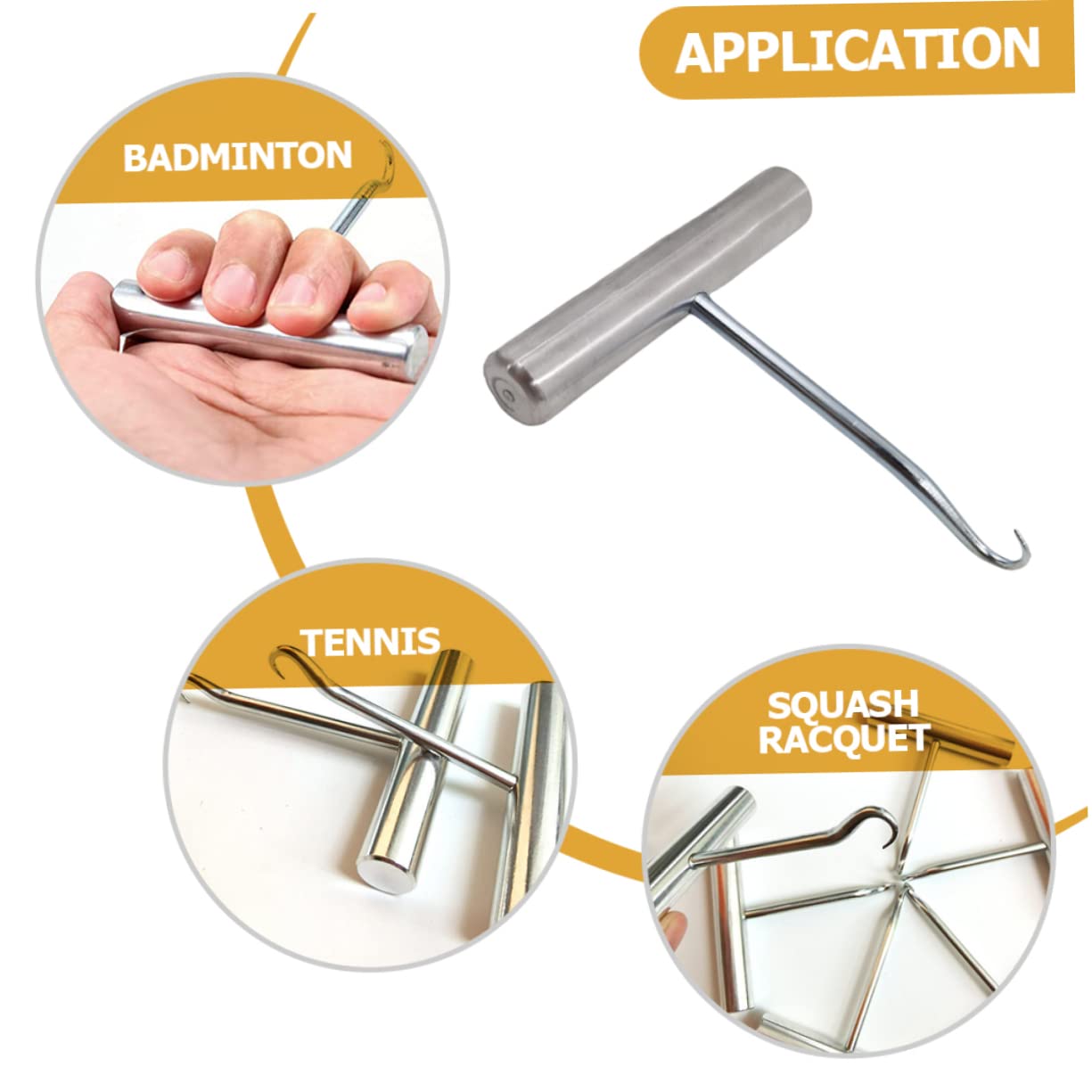 4piezas Máquina De Encordar Portátil Para Raquetas De Tenis y Bádminton Herramienta De Encordado Gancho De Tirar Accesorio Ergonomico Para Ajustar Cuerdas Eficiencia