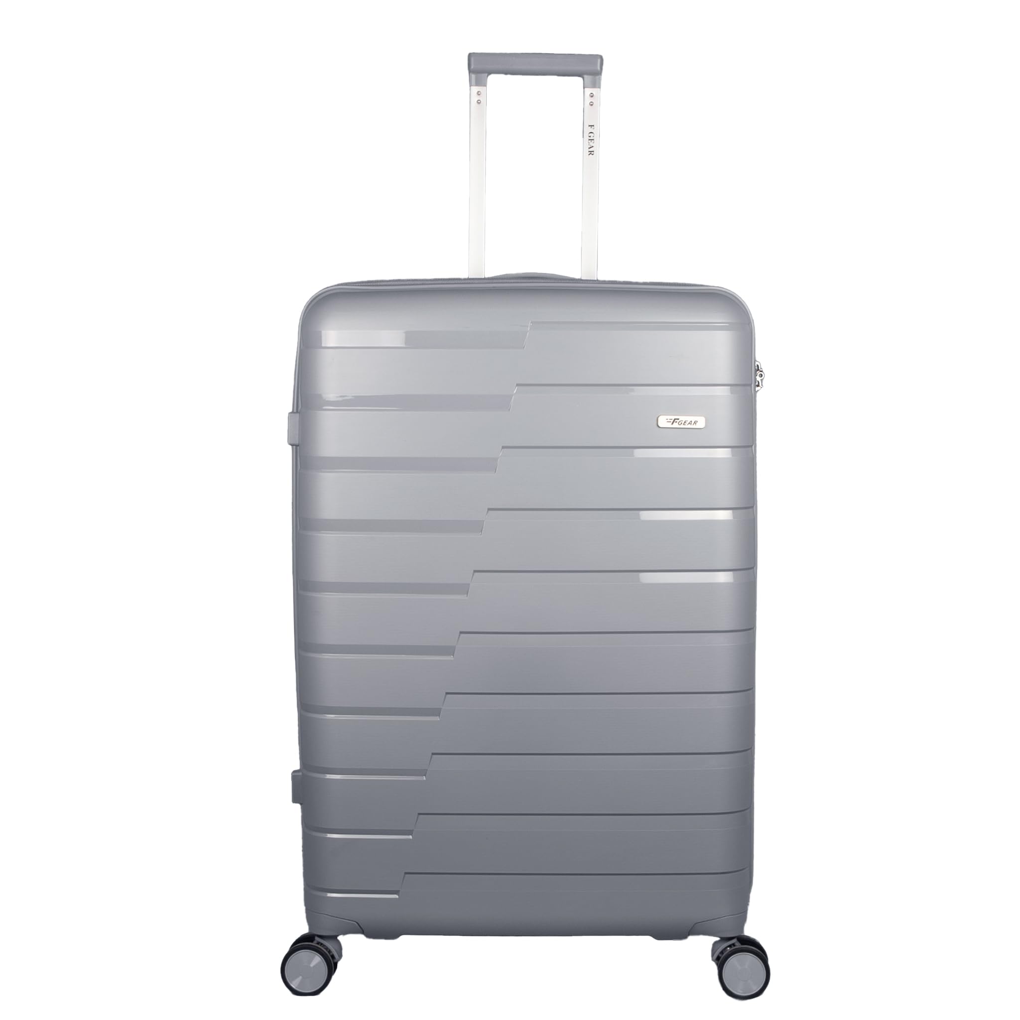 PPS27 Polypropylene Hardshell/Hardsided/Hardcase Light Weight 8 Wheeler Spinner Luggage Bag/Smooth Speed Wheel Suitcase/Trolley with TSA Lock for Men Women (Check in 28 Inch, Light Grey)