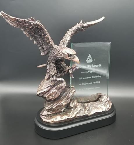 Same Day Awards The Weingroff Best In The World Flying Bronze Eagle Trophy W/Glass 10 Inches Personalize/Customize W/Engraving #TOP5