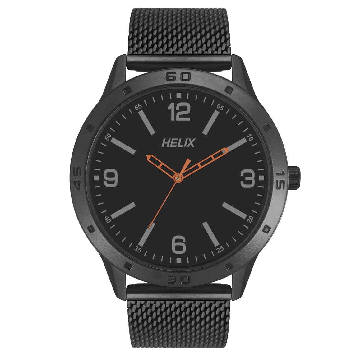 Helix by Timex Black Round Analog Watches for Men | Quartz Movement Stainless Steel Mesh Bracelet Men Watches | Upto 30 m Water Resistance with Foldover Clasp Closure | Gift for Men TW051HG00 (B0D75ZZTSS) Amazon Price History, Amazon Price Tracker