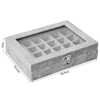Earring Organizer Earrings Organiser Box BIENSER Earrings Organiser, Velvet Clear Lid Earring Holder & 40 Pairs Earrings Organiser Box For Women