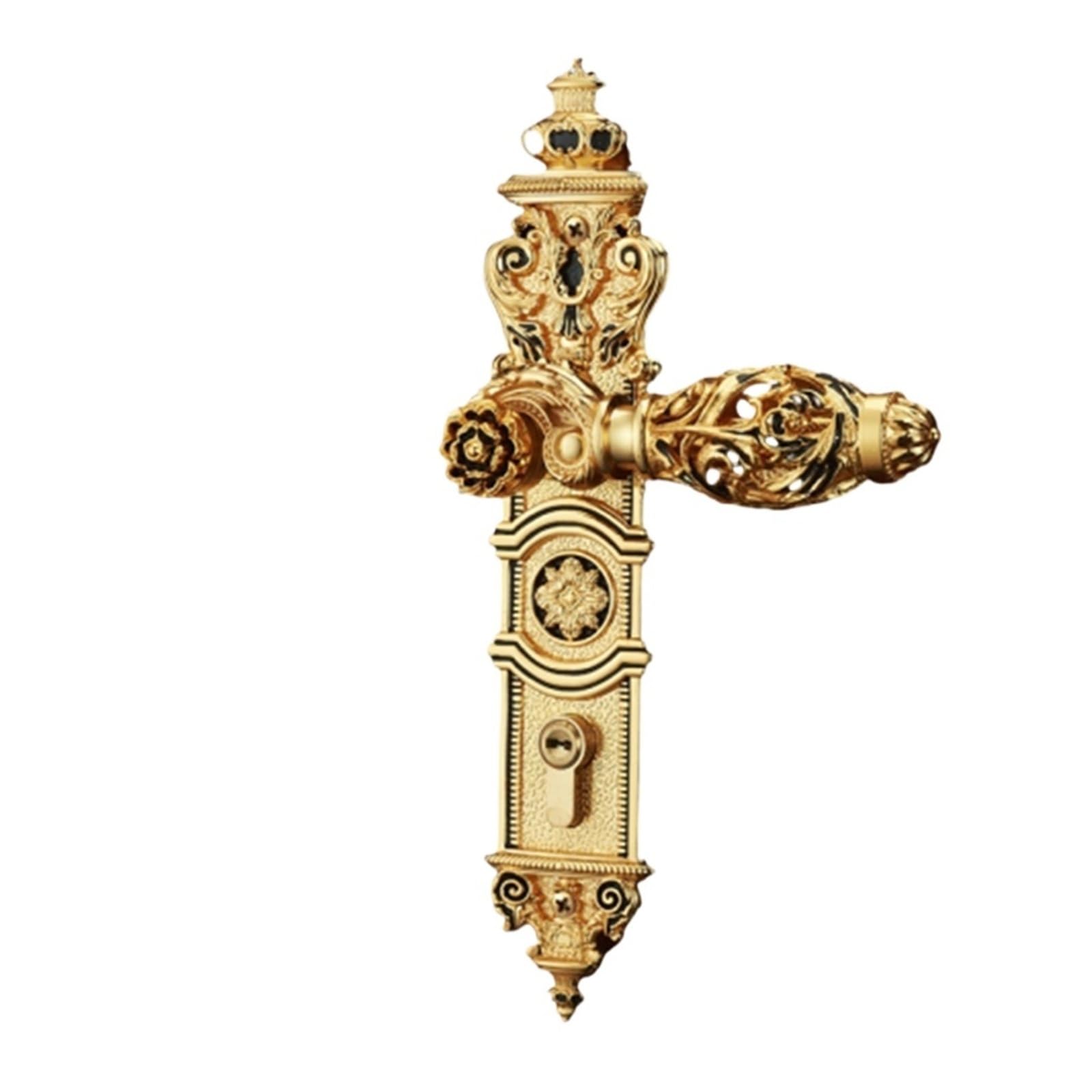 Sjloynwq B-Gold Door Lock Zinc Alloy Indoor Silent Security Handle Solid Wood Door(B-Gold)