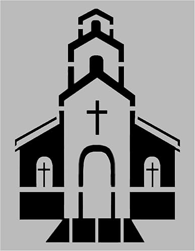 Plantilla reutilizable para iglesia Religious Steeple (hoja de 8.5 x 11 pulgadas) para pintar en paredes, madera, artes y manualidades (Mis
