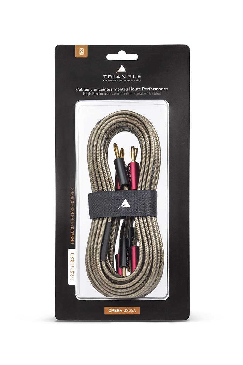 Triangle - Cavi per altoparlanti Hi-Fi Opera - Cavi montati con Spina a Banana - Rame Oxygen Free (OFC) - Sezione 2,5 mm - 2,5 m (Coppia)