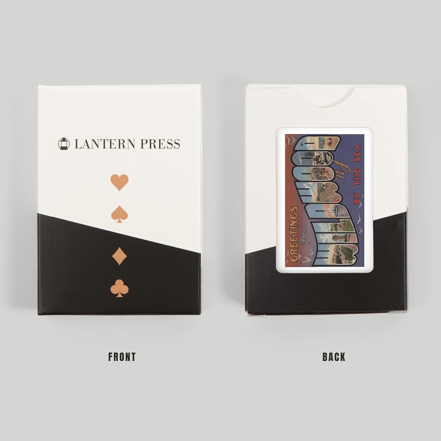 Lantern Press Greetings from Wildwood by-The-Sea, NJ (White Trim), 52 Playing Cards for Adults, Poker Size Card Deck