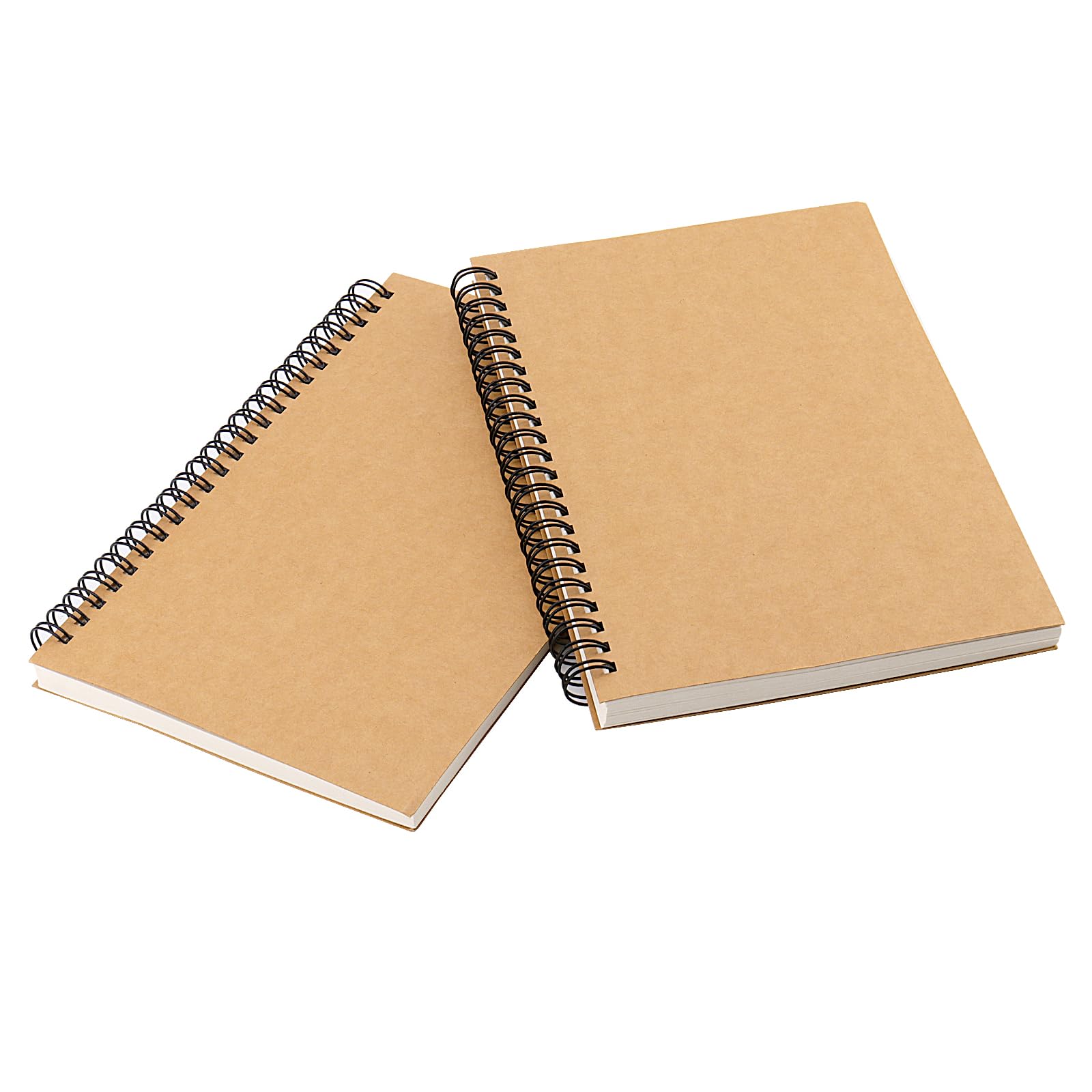 KINJOEK 20 quaderni da disegno A5, 120 pagine, 60 fogli con rilegatura a spirale laterale, blocco A5 in carta kraft vuota, per disegnare, schizzi, pittura, scrittura