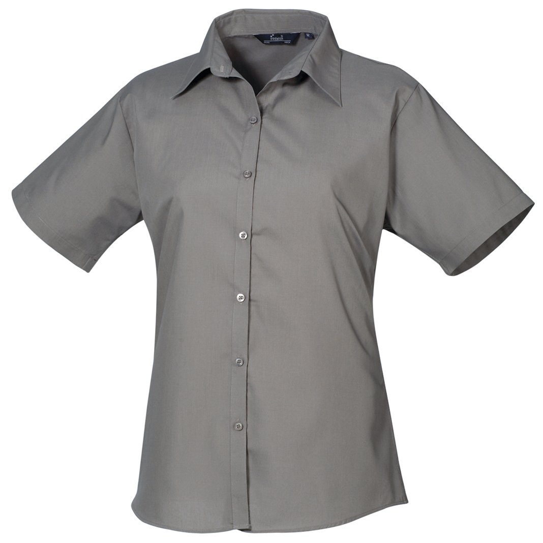Premier Ladies Short Sleeve Poplin Blouse Blouse Femme (Lot de 1)